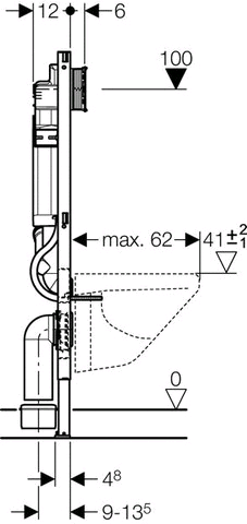 Geberit Duofix Wand-WC 112 cm mit UP-Spülkasten UP320, für Geruchsabsaugung