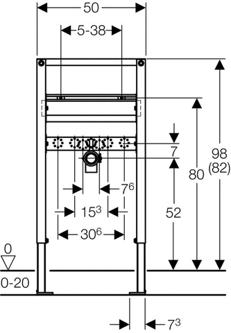 Geberit Duofix Waschtisch 98/82 cm, für Einlocharmatur