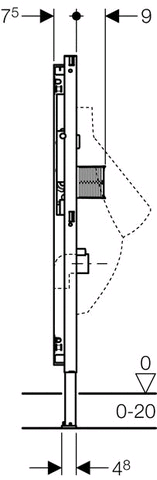 Geberit Duofix Urinal 112-130cm, für verdeckte Urinalsteuerung (VS)