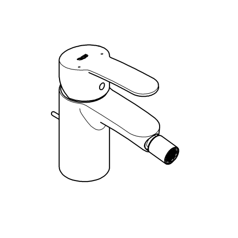 Grohe Bidet-Batterie Eurostyle C 33565 Zugstangen-Ablaufgarnitur chrom