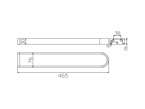 Keuco Handtuchhalter Edition 300 30018, feststehend, verchromt, 465 mm