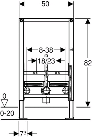 Geberit Duofix Wand-Bidet 82 cm, für Einlocharmatur