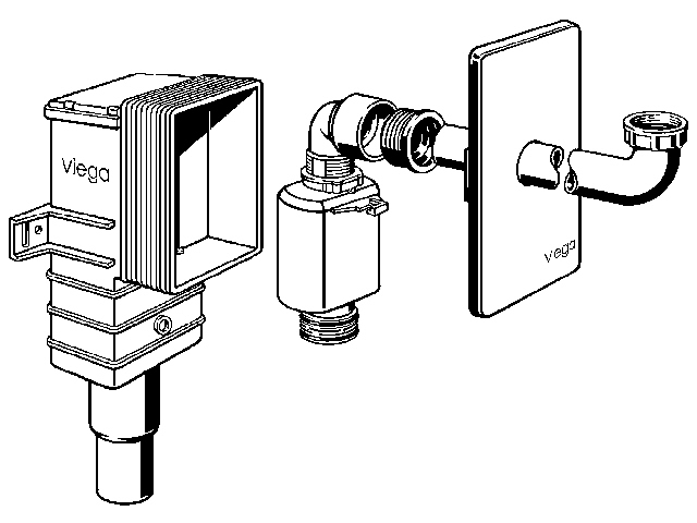 Viega UP-Geruchverschluss 5633.2, 11/4 x 50 / 40, 553760, Abg. waagerecht, Kunststoff/weiss