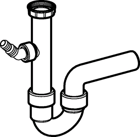Geberit Spültisch-Ablauf G 11/2 x 50 mm weiß in PP Objektmodell für ein Becken