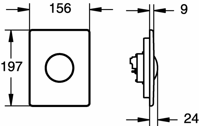 GROHE WC-Betätigung Skate 38573 1-Menge waagr. o. senkr.