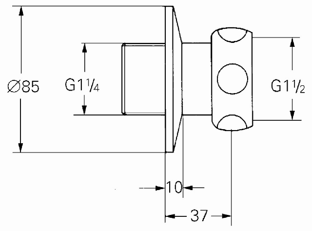 Grohe Anschluss gerade 12420 1 1/2"x5/4" chrom