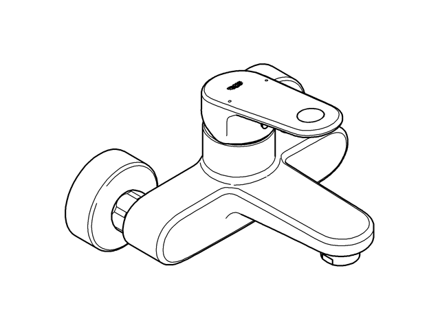 Grohe Einhand-Wannenbatterie Europlus 33553 Wandmontage chrom