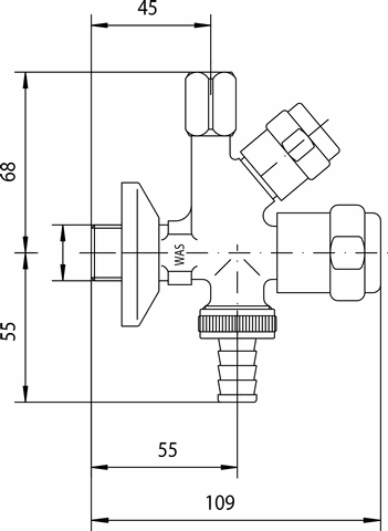 Grohe WAS-Kombieckventil 41070 Design-Gr. DN10 mit RV chrom