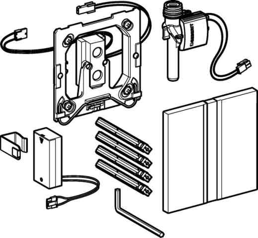 Geberit HyTronic Urinal-Steuerung Sigma50 verchr. Zink-Druckguss berührungslos IR/Batterie
