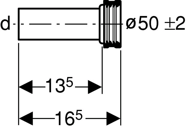 Geberit Ablaufmanschette aus PE zu Urinal mit 2 chromfarbigen Deckkappen