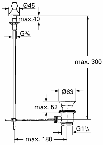 Grohe Zugstangen-Ablaufgarnitur 28900 für Waschtische 1 1/4" chrom