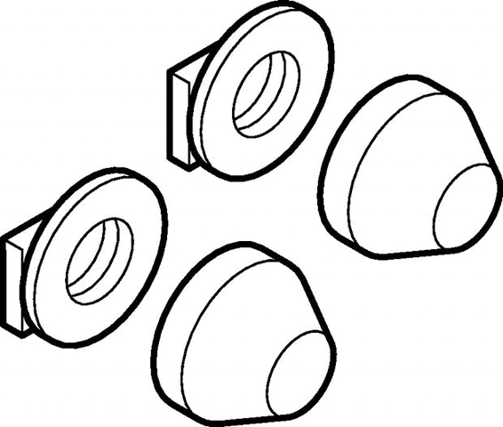Geberit Abdeckkappen, m. Unterlagscheiben