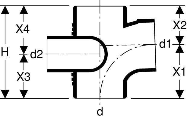 Geberit Silent-db20 Schachtabzweig MAX, rechts