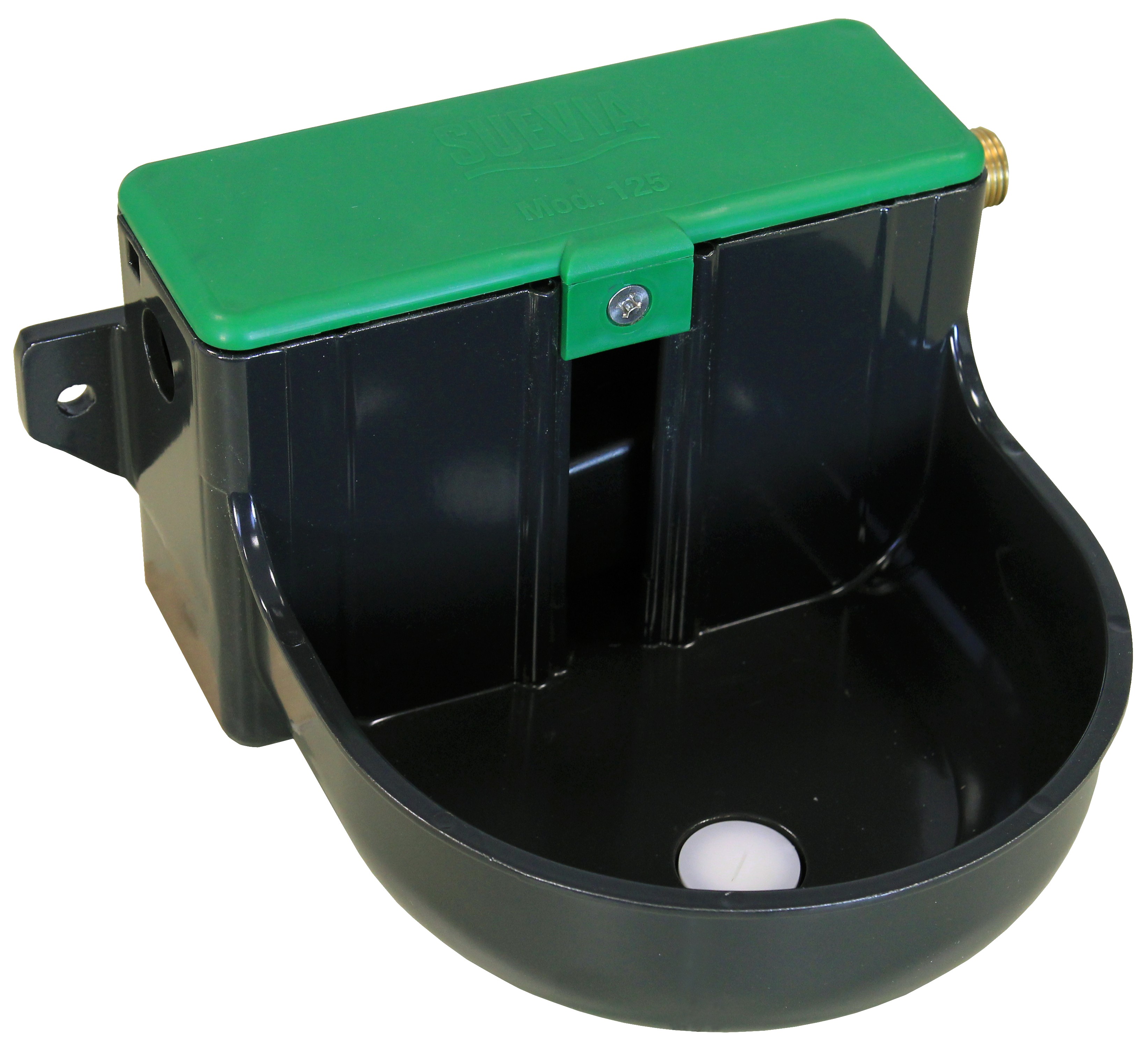 Suevia Tränkebecken Mod. 125, Art.-Nr. 100.1250, aus Aluminium kunststoffbesch., Schwimmerventil