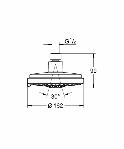 Grohe Kopfbrause Rainshower 27134 D: 160 mm 4 Strahlarten chrom