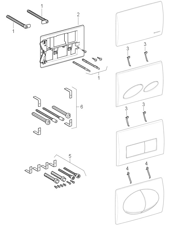 Geberit Abdeckplatte Geberit Abdeckplatte f. UP-Spülkasten Artline