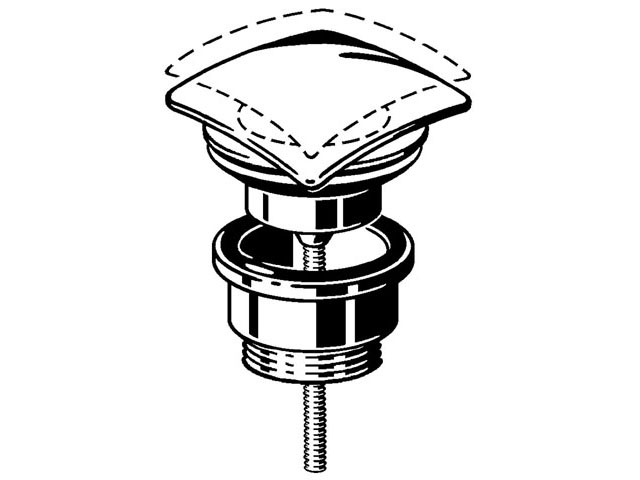 Viega Universal-Ventil Visign V2, 5441, 11/4 x 63mm, 492809, m. Viereck-Klick.-Haube, verchr.