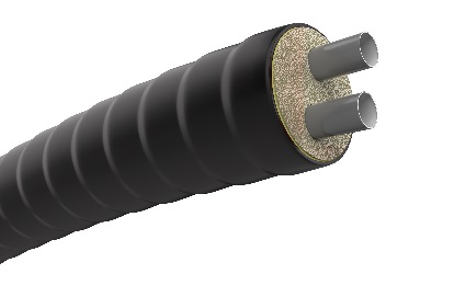 isopex Doppelrohr uniSan Typ S-40+25, da 40/25, DA 125, aus Kunststoff, 10 bar