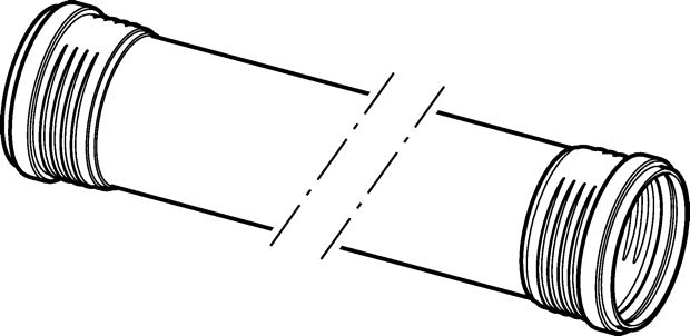 Geberit Silent-PP Rohr mit 2 Muffen, L: 300 cm
