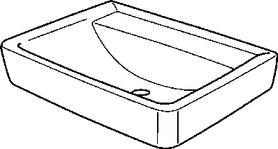 Keramag Waschtisch Renova Nr. 1 Plan 222266 650x480mm ohne Hahnloch