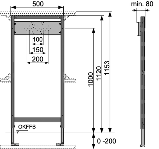TECEprofil Bad-/Duschmodul für UP und AP Armaturen BH 1120