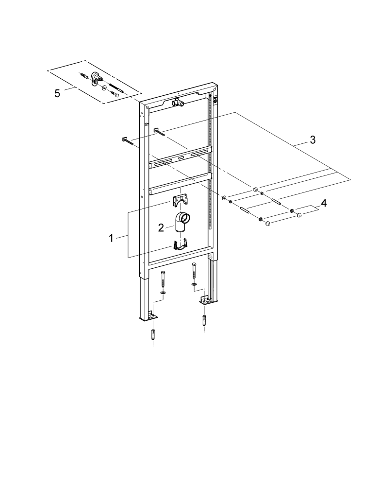 Grohe Rapid SL für Urinal 38517 ohne Armatur Bauhöhe 1,13 m und 1,30 m