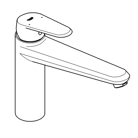 Grohe Einhand-Spültisch-Batterie Eurodisc C 33770 flacher Auslauf Gussauslauf chrom