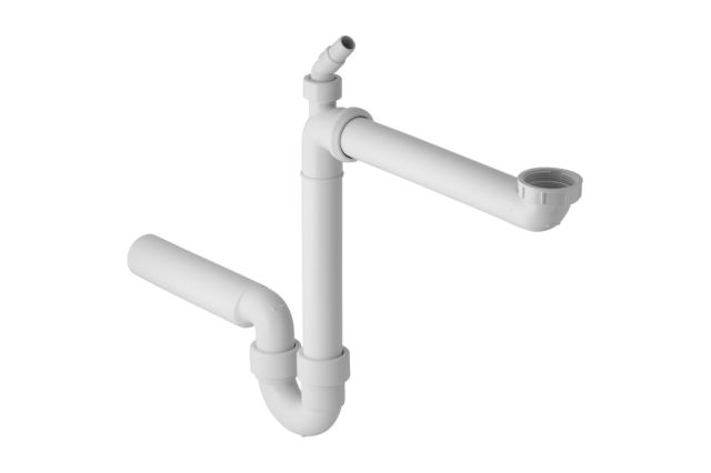Geberit Spültisch-Ablauf G 11/2 x 50 mm weiß für WM und GS in PPf ür ein Becken
