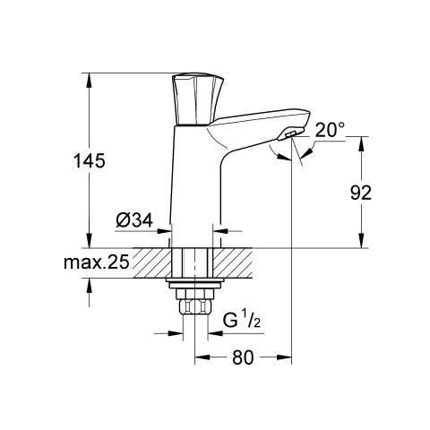 Grohe Standventil Costa 20186 DN15 chrom