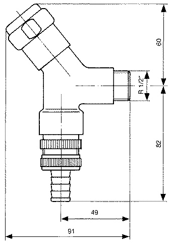 Grohe WAS-Anschlussv. Schrägsitzausf. 41015 Design-Gr. DN15 m. RV chrom