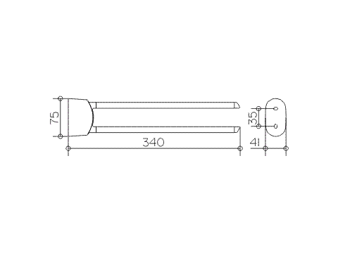 Keuco Handtuchhalter Elegance 11620, verchromt, 340 mm