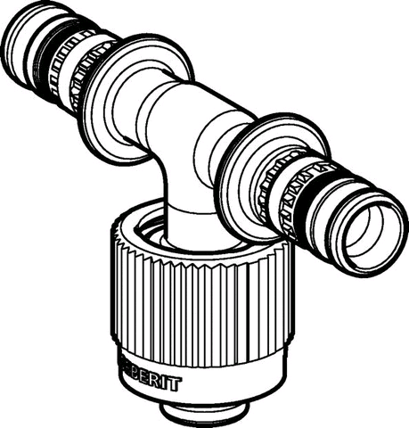 Geberit Mepla Übergangs-T-Stück m. Adapter MeplaFix (PVDF)