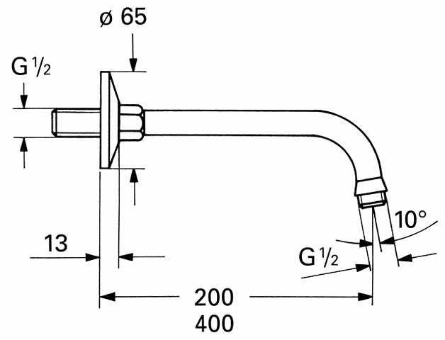 Grohe Brausearm Relexa 27406 Ausladung 200mm DN15 chrom