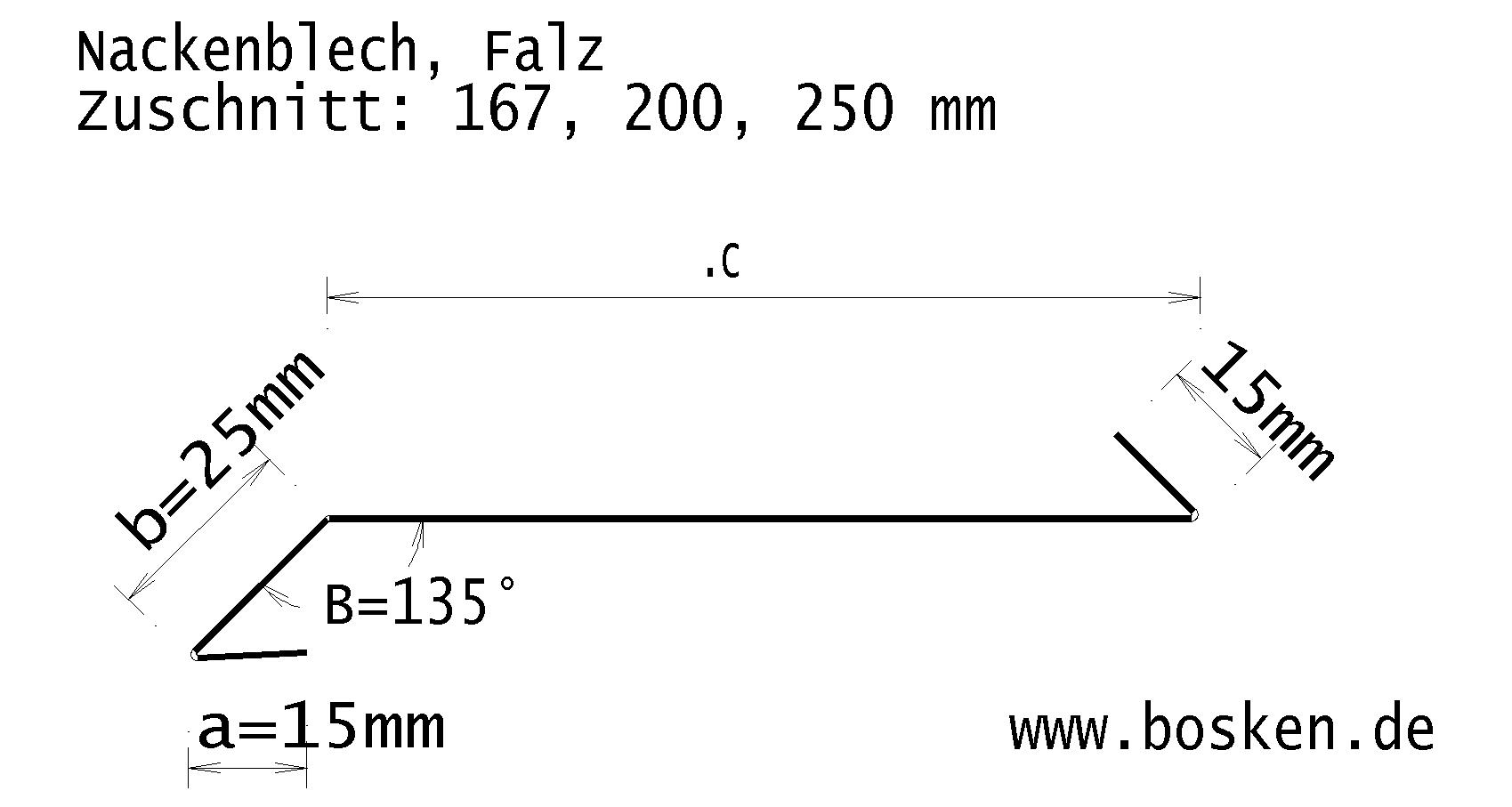 Kupfer-Nackenblech, Falz, L: 2m