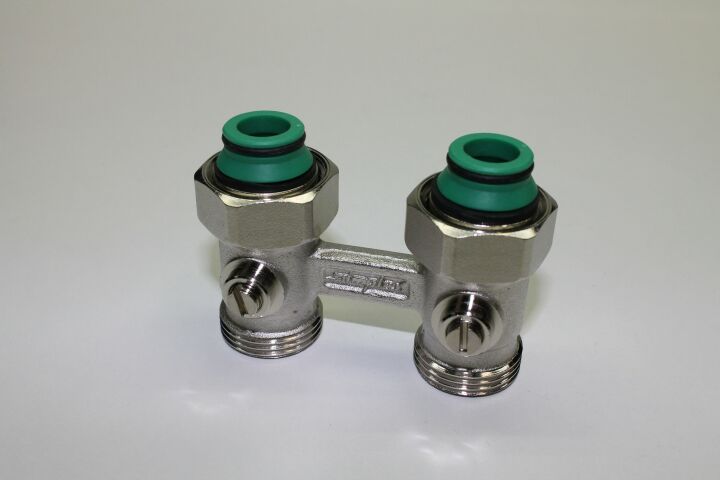 Simplex Zweirohr-Hahnblock Standard D2/50 f. Ventil-HK m. 3/4" AG