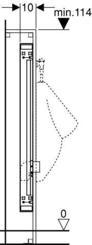 Geberit GIS Urinal min. 114 cm für AP-Druckspüler