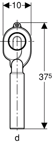 Geberit Urinalabsaugesiphon JetEX d 50 mm mit senkrechten Ablauf