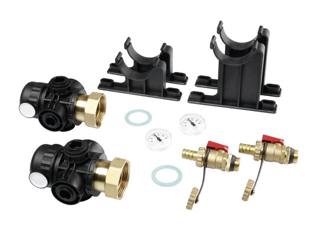 TECEfloor I-KST-HKV 1 1/2" Basismodul, Verteiler inkl. KFE-Hahn und Wandhalter