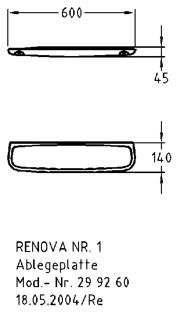 Keramag Ablegeplatte Coppelia 299260 600mm