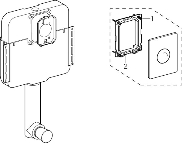 GROHE WC-Betätigung Skate 37547 156x197mm mit Druckknopfbetätigung