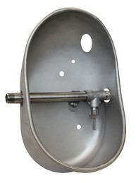 Suevia Tränkebecken Mod. 76U, Art.-Nr. 100.0767, aus Edelstahl, Durchlauf-Anschuss