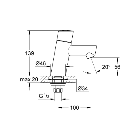 Grohe Standventil Concetto 32207 mit Keramik-Oberteil chrom
