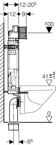 Geberit Kombifix Plus Wand-WC mit UP-Spülkasten UP320, für Geruchsabsaugung