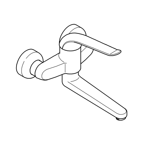 Grohe Einhand-Waschtisch-batterie Euroeco Special 32773 Wandmontage Ausladung 256mm chrom