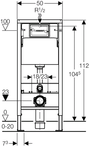 Geberit DuofixBasic WWC 112 cm mit Spülkasten UP100