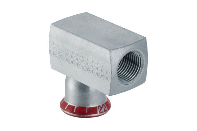 Geberit Mapress C-Stahl Übergangswinkel 90° m. IG (verzinkt)