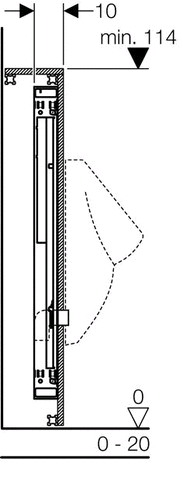 Geberit GIS Urinal min. 114 cm für AP-Druckspüler