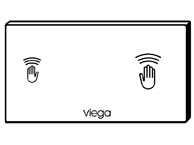 Viega Betaetigungs-Platte Visign for Care sensitive 8352.21, 653828, 230V, Kunststoff, weiss