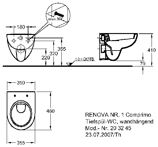 Keramag Tiefspül-WC Renova Nr. 1 Comprimo 203245