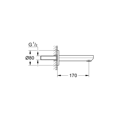 Grohe Wanneneinlauf Eurosmart C 13261 Wandmontage chrom